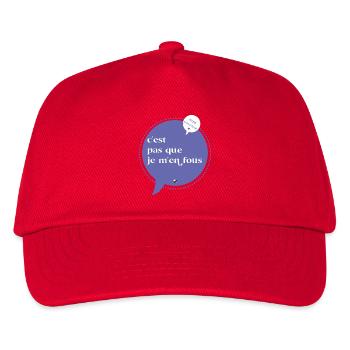Ein lila Kreis Abbildung mit französischer Spruch - Kinder Basecap - Rot - Vorne