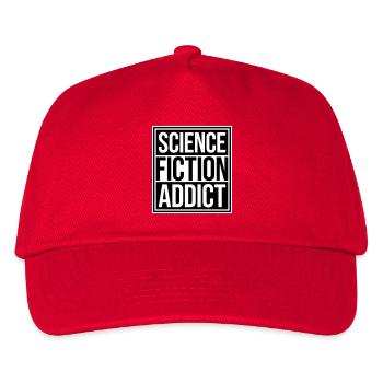 Science Fiction Addict Sci Fi Liebhaber Zitat Text - Kinder Basecap - Rot - Vorne