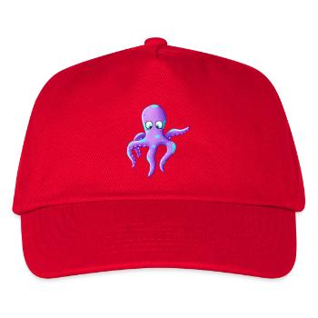 Lila Tintenfisch Pop-Art - Kinder Basecap - Rot - Vorne