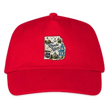 Rhode Island Ocean State Vintage Sticker - Kids’ Baseball Cap - red - Front
