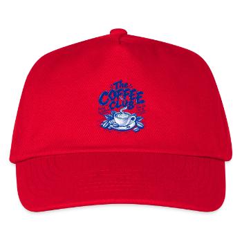 The Coffee Club – Fueled by Caffeine | Retro Kaffe - Kinder Basecap - Rot - Vorne