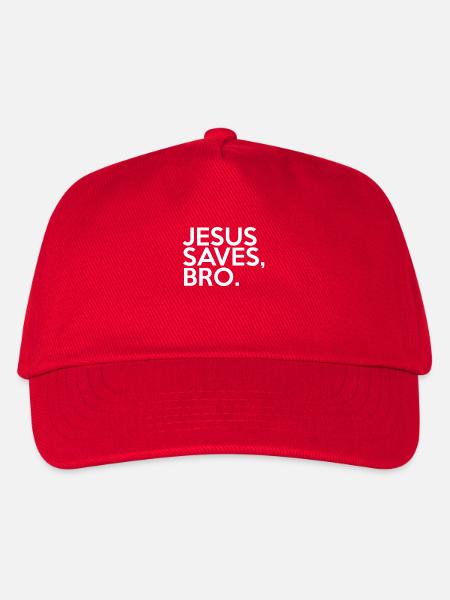 Jesus Saves Bro - Kinder Basecap - Rot