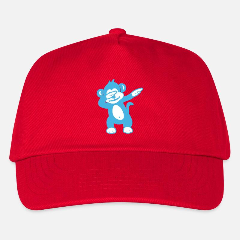 Blue Monkey Maskottchen – Verspieltes Design - Kinder Basecap - Rot