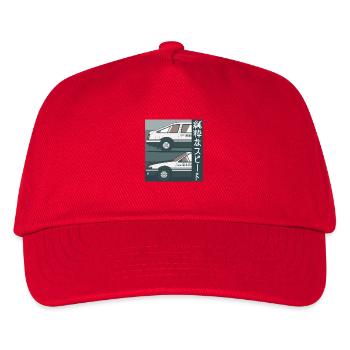 Reine Geschwindigkeit Retroauto - Kinder Basecap - Rot - Vorne