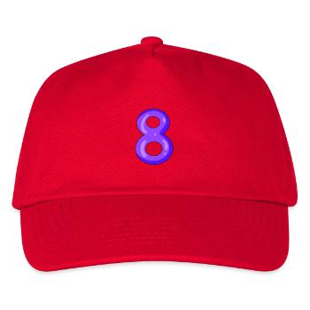 Zahl 8 - Kinder Basecap - Rot - Vorne