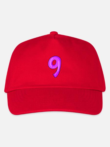 Nummer 9 - Kinder Basecap - Rot