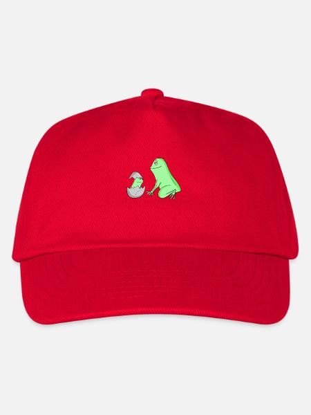 Frosch mit Baby Frosch - Kinder Basecap - Rot