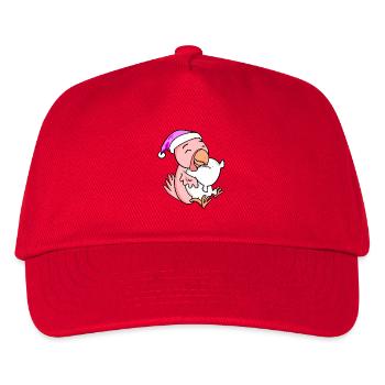 Huhn mit Kissen und Schlafmütze - Kinder Basecap - Rot - Vorne