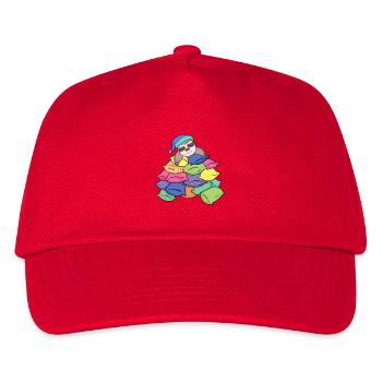 Sloth with lots of pillows - Kids’ Baseball Cap - red - Front
