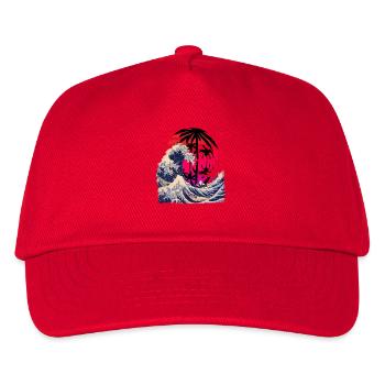 la grosse vague au large de Kanagawa - Vaporwave - Casquette de baseball Enfant - rouge - Devant