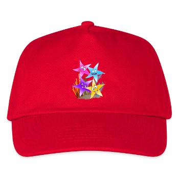Buntes Seestern-Quartett Unterwasser - Kinder Basecap - Rot - Vorne