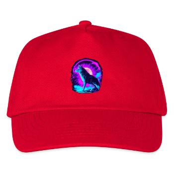 Wolf Neon Illustration Synthwave Art - Kids’ Baseball Cap - red - Front