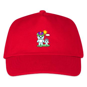 Eisbär Familie - Eisbär mit Baby - Kinder Basecap - Rot - Vorne