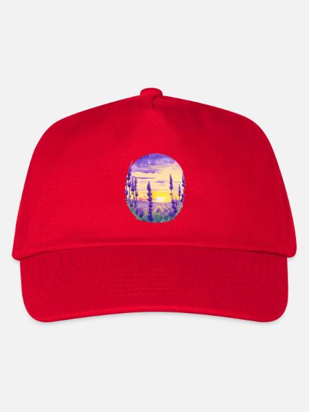 Lavendelfeld - Kinder Basecap - Rot