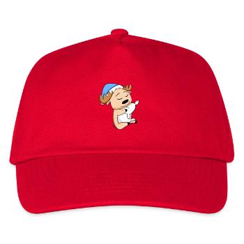 Moose with pillow and sleepy cap - Kids’ Baseball Cap - red - Front