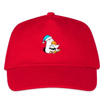 Möwe mit Kissen und Schlafmütze - Kinder Basecap - Rot - Vorne