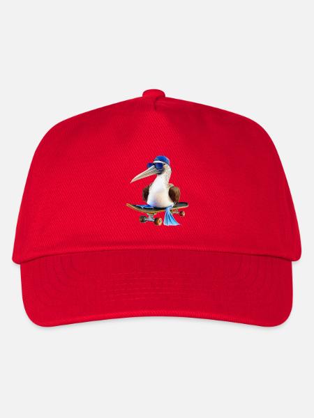 Blaufußtölpel Skateboard - Kinder Basecap - Rot