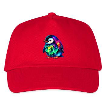 Aurora Borealis Pinguin - Kinder Basecap - Rot - Vorne