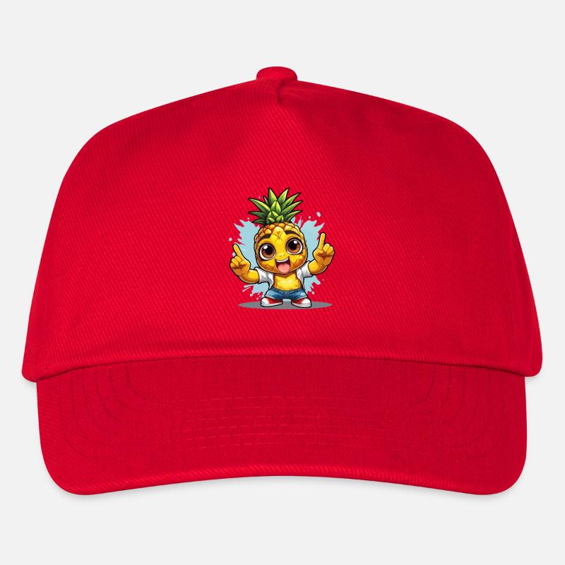 Ananas mit Guter Laune - Kinder Basecap - Rot