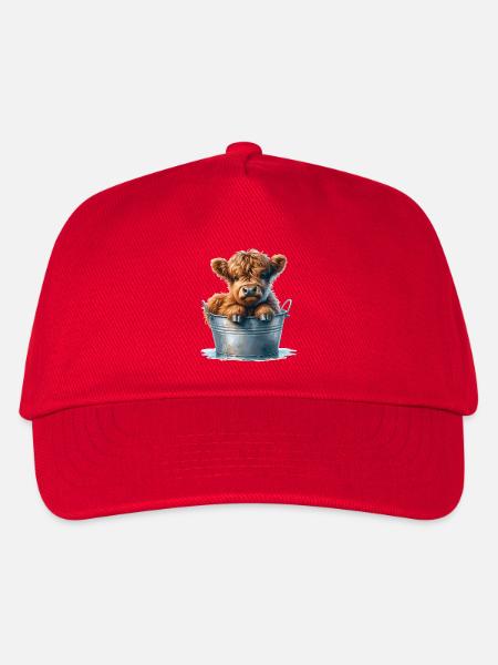 Highland Calf Cuteness - Baby Hochlandrind - Kinder Basecap - Rot