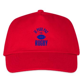 Ich kann nicht, ich habe Rugby - Kinder Basecap - Rot - Vorne