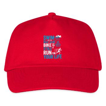 Triathlon-Anzug - Triathlet im Training - Kinder Basecap - Rot - Vorne