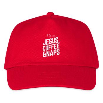 I Love Jesus Coffe & Naps Vintage Christian Gift - Kids’ Baseball Cap - red - Front