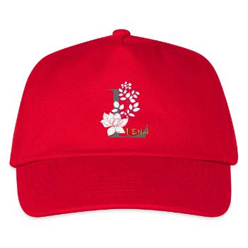 Initiale Buchstabe Lena - Kinder Basecap - Rot - Vorne