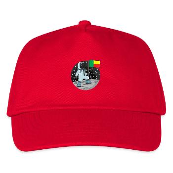 Astronaut Fahne Benin - Kinder Basecap - Rot - Vorne
