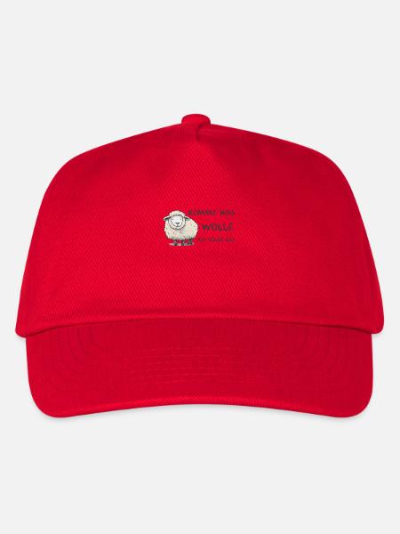 Komme was wolle ich Schaf das Schaf Wolle - Kinder Basecap - Rot