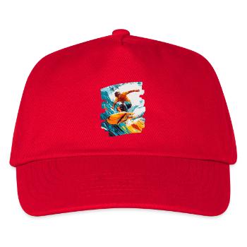 Surfer Surfen Surfbrett Surfing - Kinder Basecap - Rot - Vorne