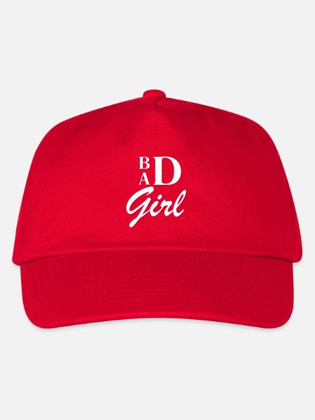 Bad Girl weiß - Kinder Basecap - Rot
