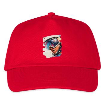 Snowboarder Pulverschnee - Kinder Basecap - Rot - Vorne