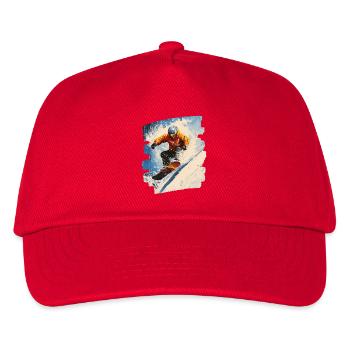Snowboarder Pulverschnee - Kinder Basecap - Rot - Vorne