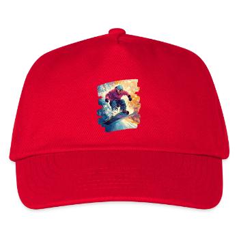 Snowboarder Pulverschnee - Kinder Basecap - Rot - Vorne