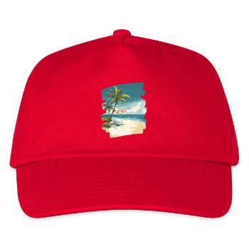 Beach Palm Trees Sun Summer - Kids’ Baseball Cap - red - Front
