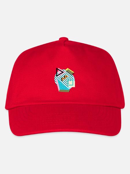 Memphis Mix – Retro Shapes & Farben - Kinder Basecap - Rot