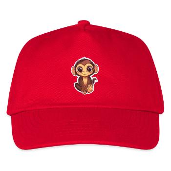 Affe Süsses Äffchen Geschenk für Affenfans - Kinder Basecap - Rot - Vorne