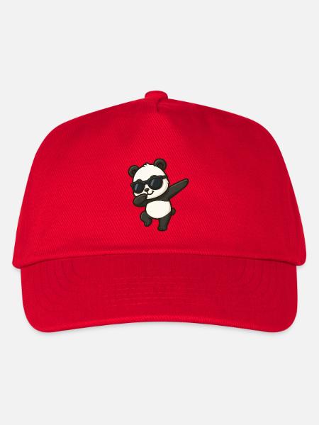 Cooler Panda Sonnenbrille Tanzen Dab Cartoon Kids - Kinder Basecap - Rot