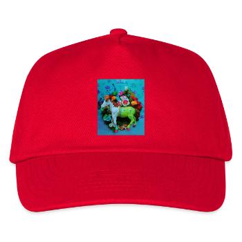 Buntes Karnevalspferd - Kinder Basecap - Rot - Vorne