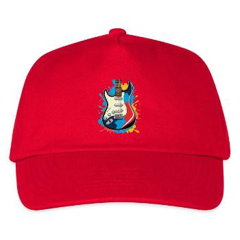 Kreative E-Gitarren Illustration - Kinder Basecap - Rot - Vorne