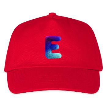 Effet fourrure lettre E | Dégradé violet bleu - Casquette de baseball Enfant - rouge - Devant