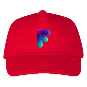Lettre F aspect fourrure avec dégradé de couleurs - Casquette de baseball Enfant - rouge - Devant