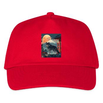 Wolf Japan Mount Fuji Yama Japan Temple Shrine - Kids’ Baseball Cap - red - Front