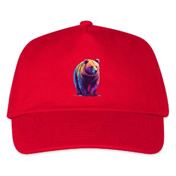 Colorful bear as digital print - Kids’ Baseball Cap - red - Front
