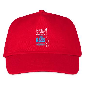 Du hörst die Musik, aber du fühlst den Bass - Kinder Basecap - Rot - Vorne