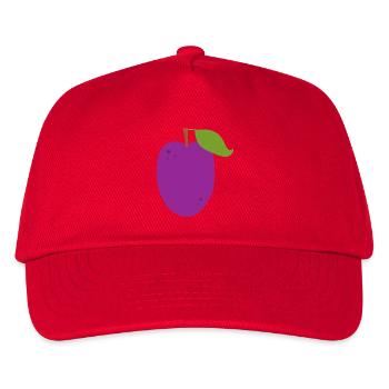 Lebendige Pflaumenfrucht Illustration - Kinder Basecap - Rot - Vorne
