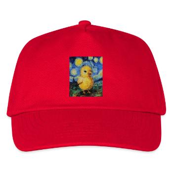 Kücken Huhn Hahn Van Gogh Style Starry  - Kinder Basecap - Rot - Vorne