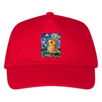 Kücken Huhn Hahn Van Gogh Style Starry  - Kinder Basecap - Rot - Vorne