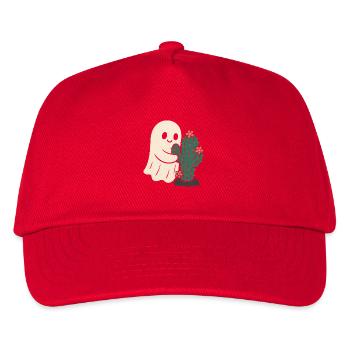 Verspieltes Gespenst mit Kaktusdesign - Kinder Basecap - Rot - Vorne